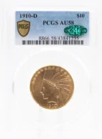 1910-D Indian Head $10 Gold Eagle PCGS AU58