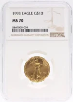 1993 quarter-ounce Gold American Eagle MS70