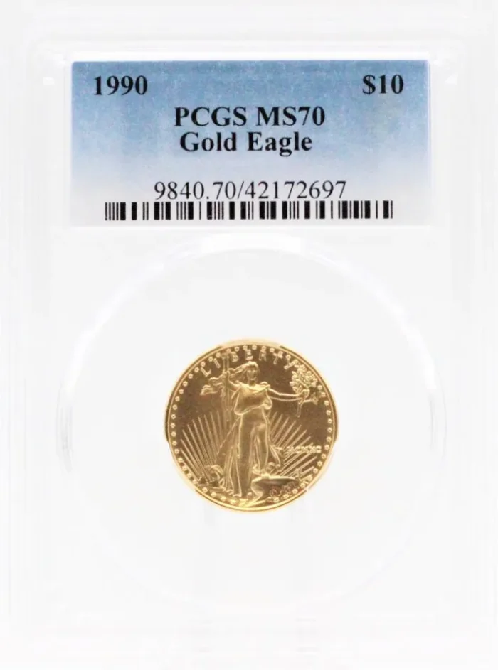 1990 $10 Gold American Eagle PCGS MS70