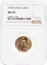 1992 $10 Gold American Eagle NGC MS70