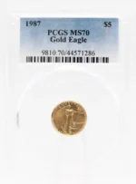1987 $5 Gold American Eagle PCGS MS70
