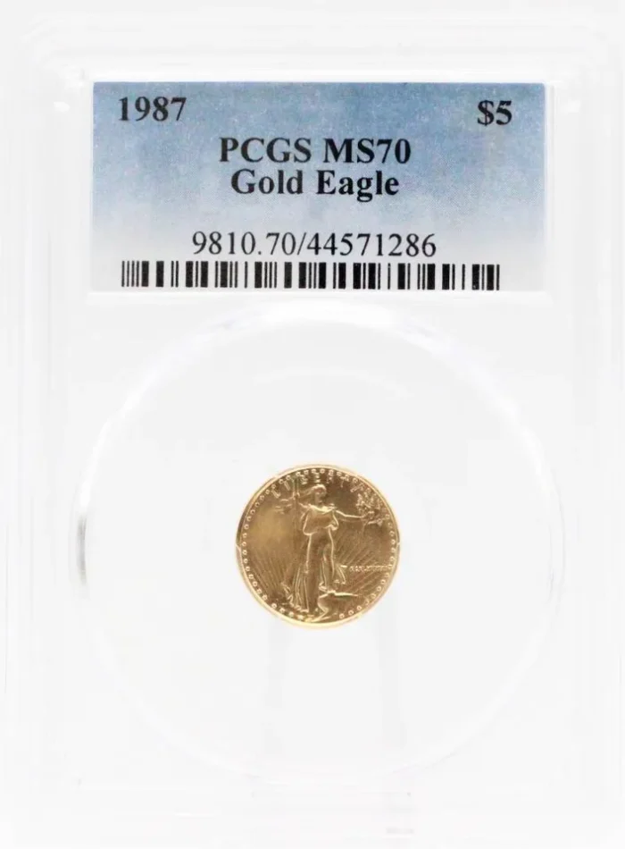1987 $5 Gold American Eagle PCGS MS70