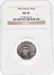 1997 $25 Platinum Eagle MS70