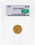 1907 $2.50 Liberty Head Gold Coin PCGS MS63 CAC