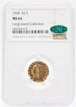 1928 $2.50 Indian Head Gold Quarter Eagle NGC MS63 CAC