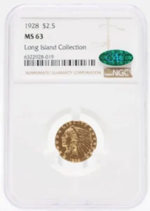 1928 $2.50 Indian Head Gold Quarter Eagle NGC MS63 CAC