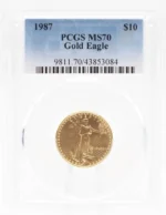 1987 $10 Gold American Eagle PCGS MS70