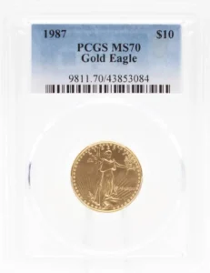 1987 $10 Gold American Eagle PCGS MS70