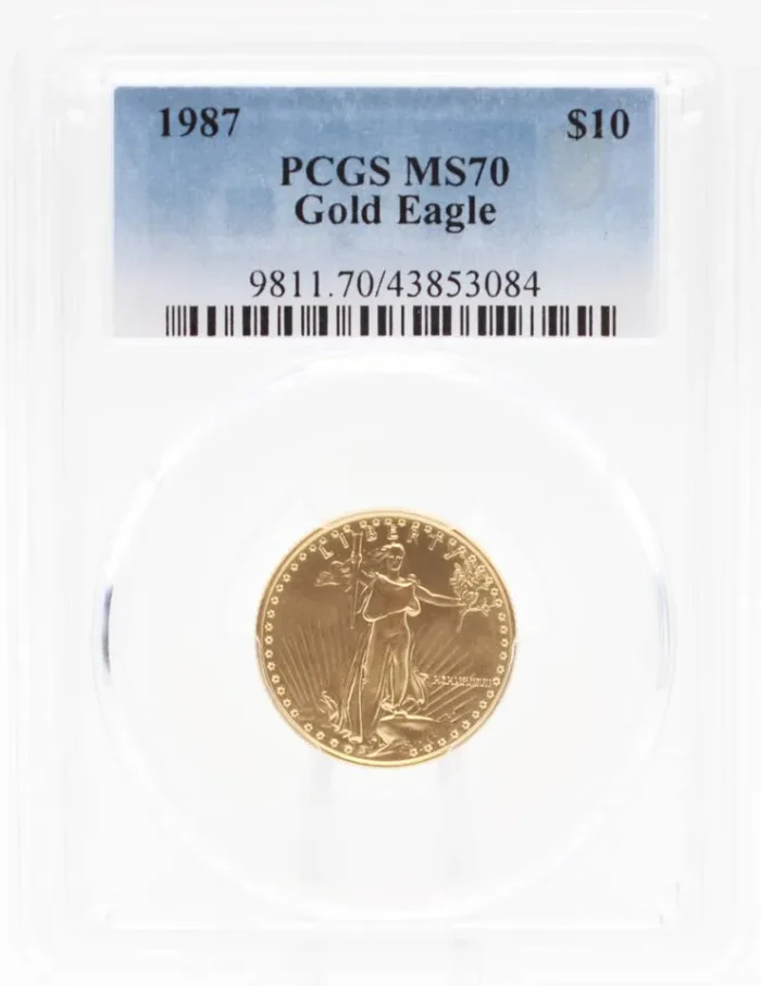 1987 $10 Gold American Eagle PCGS MS70