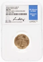 2016 1/4 oz Gold American Eagle MS70 Edmund Moy Signature