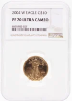 2004 1/4 oz Proof Gold American Eagle PF70