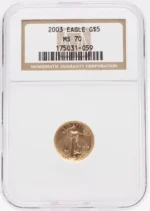 2003 1/10 oz Gold American Eagle MS70