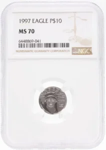 1997 $10 Platinum Eagle MS70