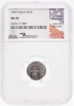 1997 $10 Platinum Eagle MS70 John Mercanti Signed