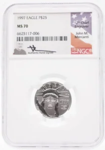 1997 $25 Platinum Eagle MS70