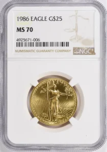 1986 $50 Gold American Eagle NGC MS70