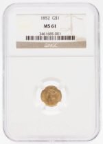 1852 Liberty Head Gold Dollar MS61