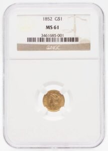 1852 Liberty Head Gold Dollar MS61