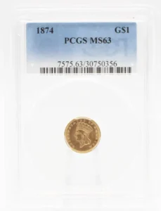 1874 Gold Dollar MS63